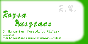 rozsa musztacs business card